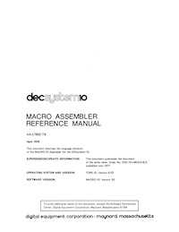 MACRO-10 Assembler Programmer's Reference Manual (Apr 1978)