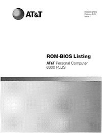 AT&T 6300 PLUS ROM-BIOS Listing (1986)
