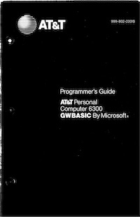 AT&T 6300 GWBASIC Programmer's Guide (1985)