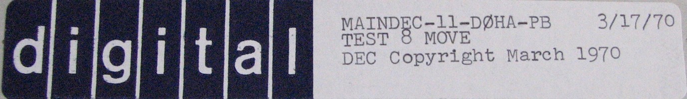 MAINDEC-11-D0HA-PB (MAR/70): TEST 8 - MOVE