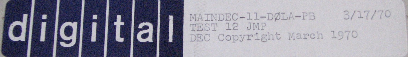 MAINDEC-11-D0LA-PB (MAR/70): TEST 12 - JUMP