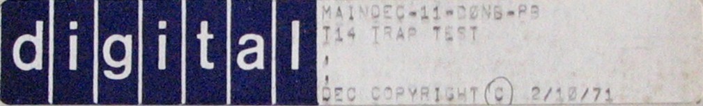 MAINDEC-11-D0NB-PB (FEB/71): TEST 14B - TRAP TEST