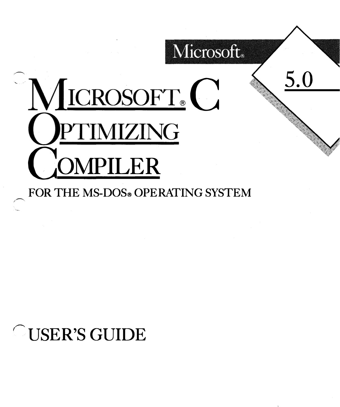MS C 5.0 User's Guide (1987)