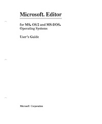 MS OS/2 SDK Editor User's Guide (1988)