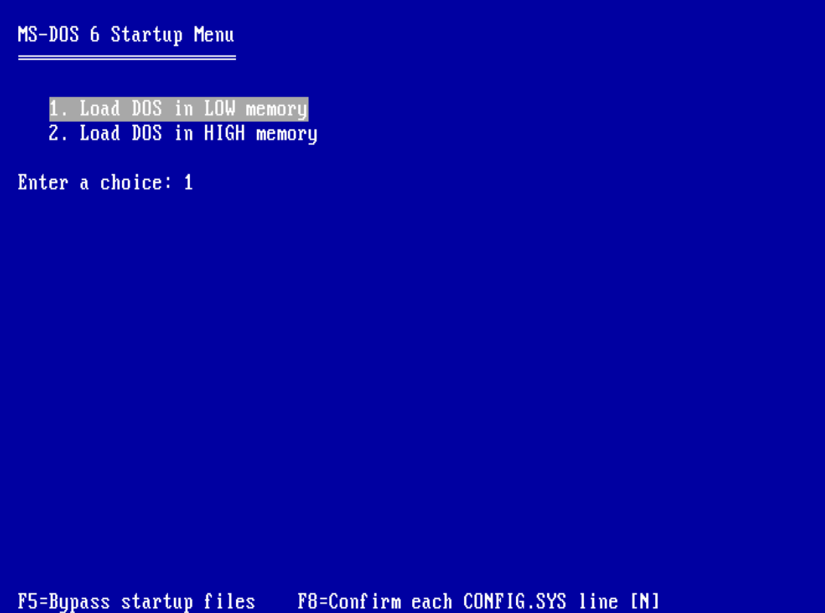 MS-DOS 6.00 MultiConfig