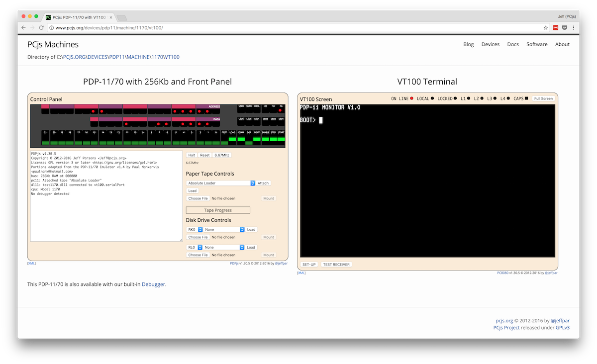 Image of PDP-11/70 with VT100 Terminal