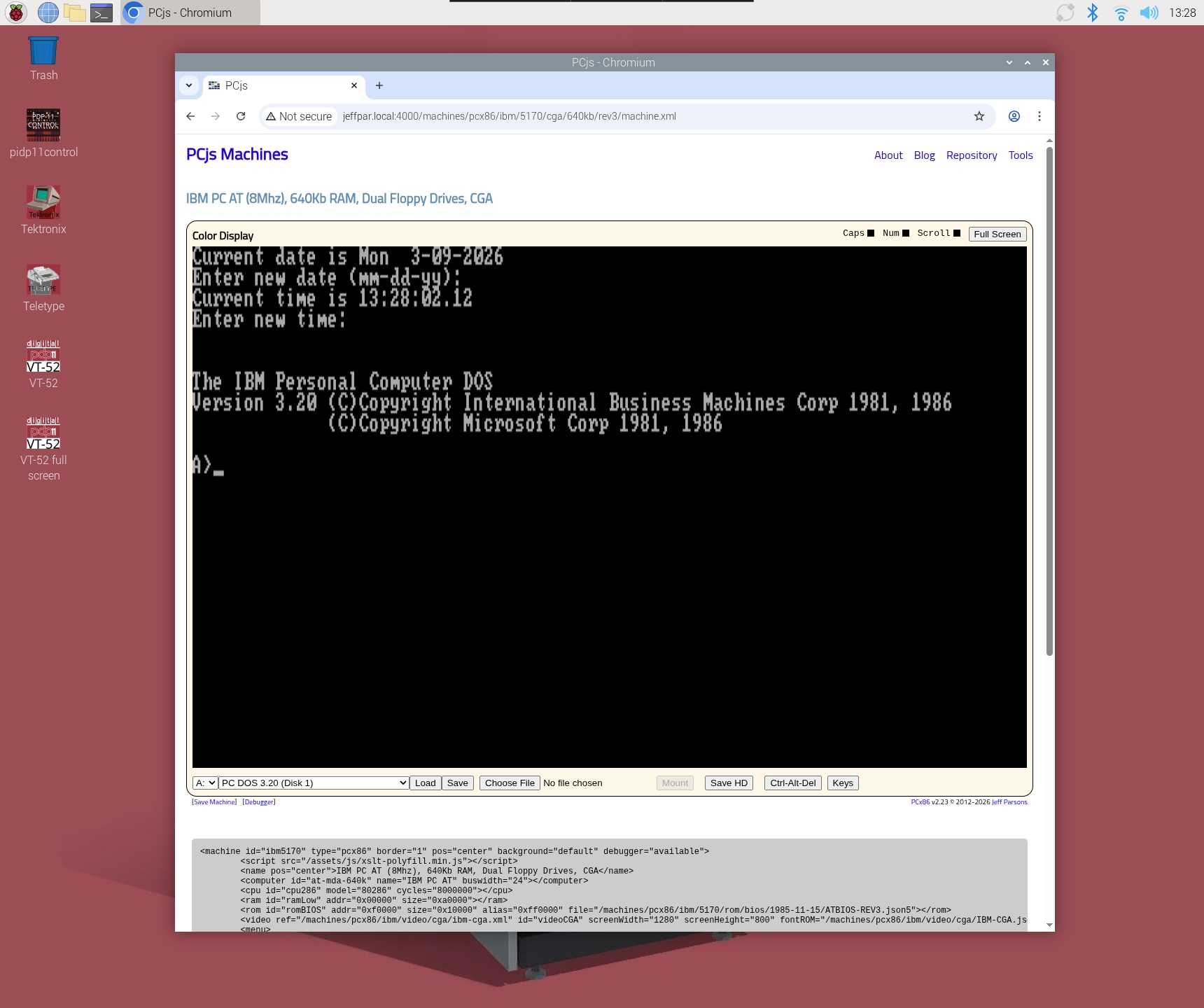 Raspberry Pi - PCjs Fixed