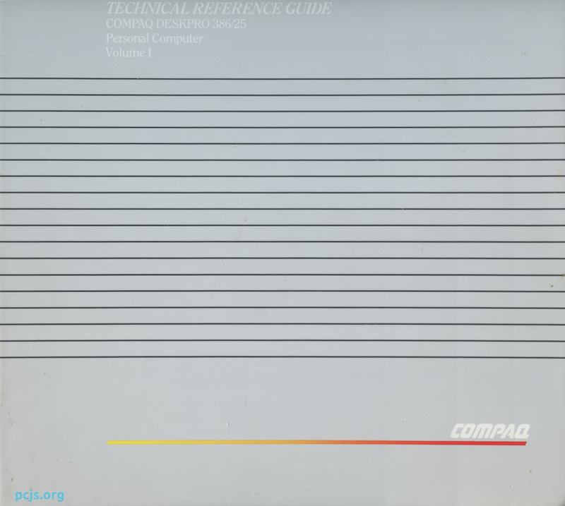 COMPAQ DeskPro 386/25 Technical Reference Guide (Volume I)