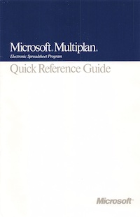 Microsoft Multiplan v4.20 Quick Reference Guide (1989)