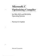 MS C 5.1 Update for MS OS/2 and MS-DOS (1988)