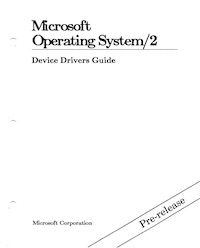 MS OS/2 Device Drivers Guide (1987 PRE)