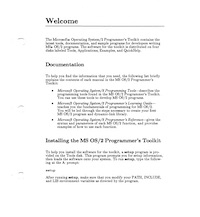 MS OS/2 Toolkit Welcome (1988)