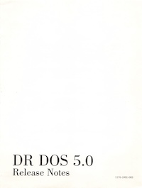 DR DOS 5.0 Release Notes (1990)
